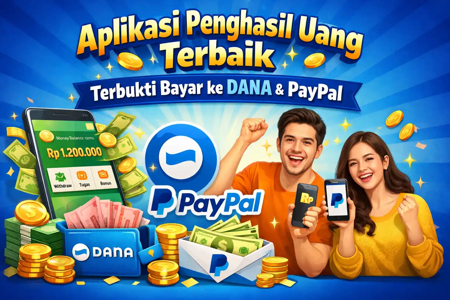 Deretan Aplikasi Penghasil Uang Terbaik Hasilkan Cuan : Terbukti Bayar ke DANA & PayPal